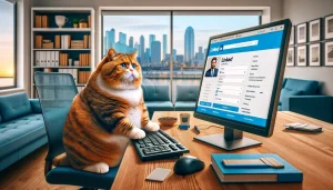 LinkedInを使う猫